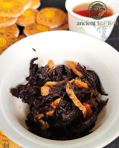 500g Yunnan Dried Tangerine Peel Pu'er Small Tea Cake Mellow Aroma Ripe Tea Cake