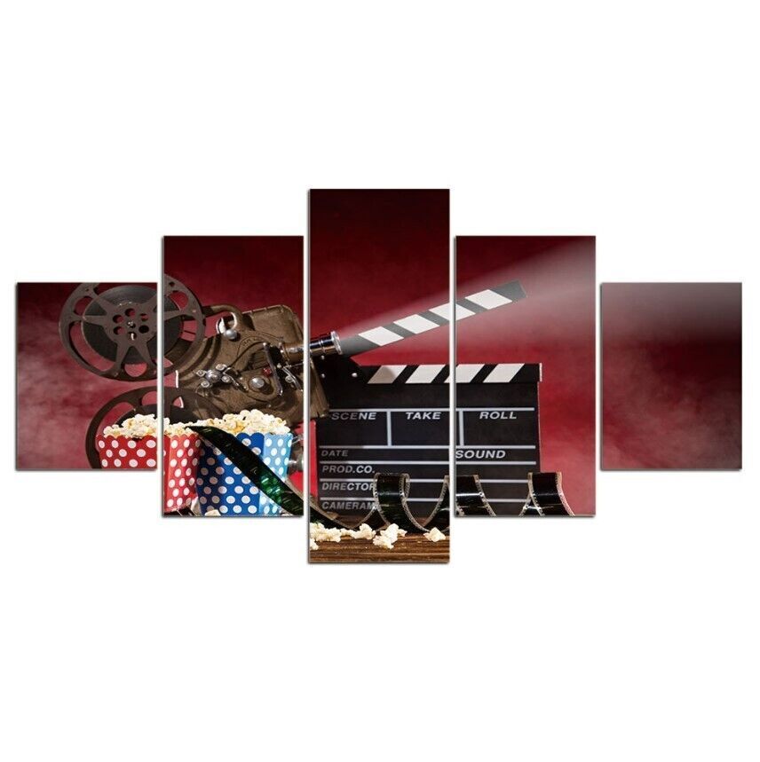 5Pcs Wall Art Canvas Painting Picture Home Decor Modern Abstract Movie Theatre