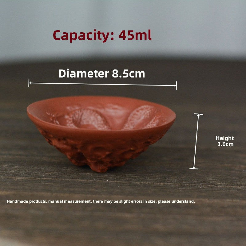 45ml Yixing Purple Clay Handcarved Dragon Douli Cup Master Cup Kung Fu Teaware
