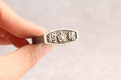 Chinese tibet silver buddha blessing buddha statue collect pendant netsuke