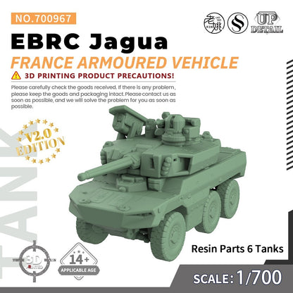 SSMODEL SS700967 1/700 Military Model Kit France EBRC Jaguar Armoured Vehicle