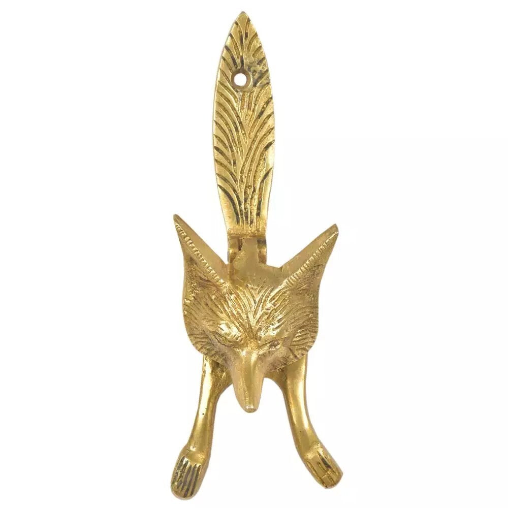 Antique Look Brass Fox Animal Door Knocker Door Bell Home Decor