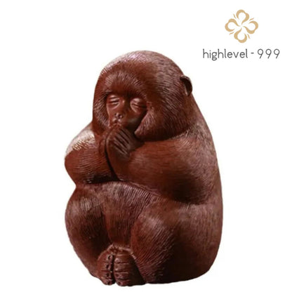 Purple Clay Tea Pet Monkey Figurine Chinese Tea Tray Decoration Tea Ceremony