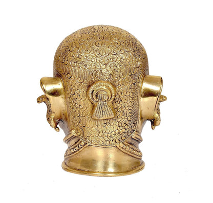 Hindu God Lord Brass Shiva Shiv Head Statue Idol for Home Decor Temple Figurine