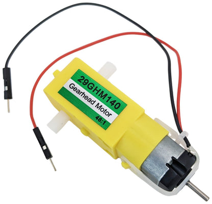 2 Pack Dual Shaft Gear Head Motors, 140 RPM @ 4.5V DC, 48:1 Gearbox Ratio