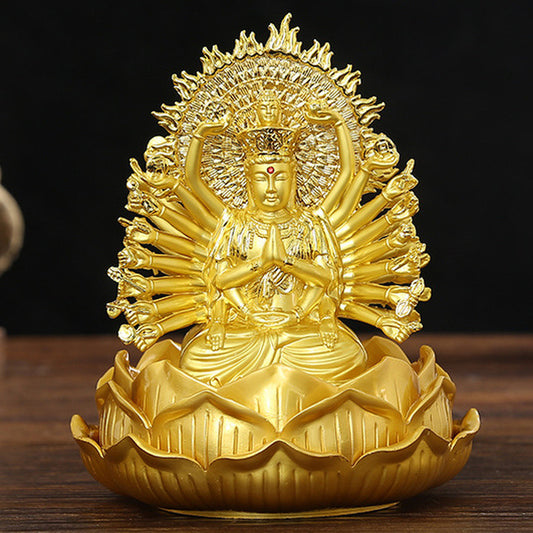 12.2cm Kwan Yin Statue Thousand-Hand Guan Yin Figurine Buddhist Statue Car Decor