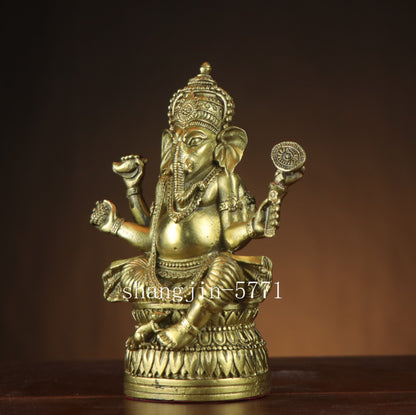 Tibetan Buddhism Brass Ganesha Ganapati Ganesh Lord God Elephant Buddha Statue