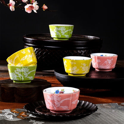 One Cup On Sales Porcelain Floral Print 100ml Chinese Personal Tea Cup Ceramic