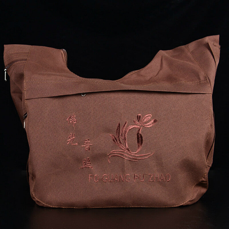 Embroidery Shoulder Bags Shaolin Zen Monk Buddhist Meditation Lay Kung Fu Bag