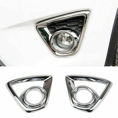 Silver Exterior Decor Chrome Front Fog Light Cover Trim For Mazda CX-5 2013-2014
