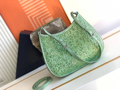 Messenger Bag Shoulder Purse Wallet Luxury Underarm Bag Diamond Handbag Silk 1PC