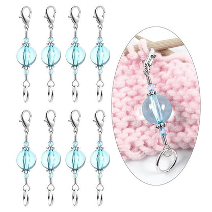 Knitting Stitch Markers 10Pcs Resin Beads Metal Angel Crochet Craft Locking Tool