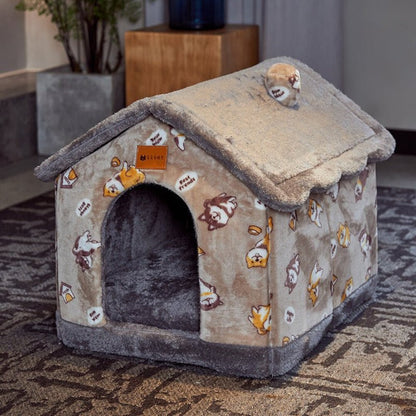 Sleep Kennel Pet Nest Warm Removable Cave Bed