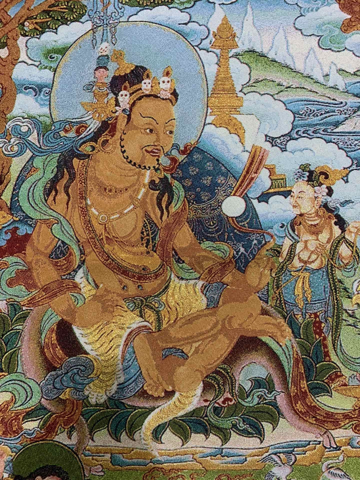 36"Tibet Tibetan Cloth Silk Guru Padmasambhava Eight Change Tangka Thangka Mural