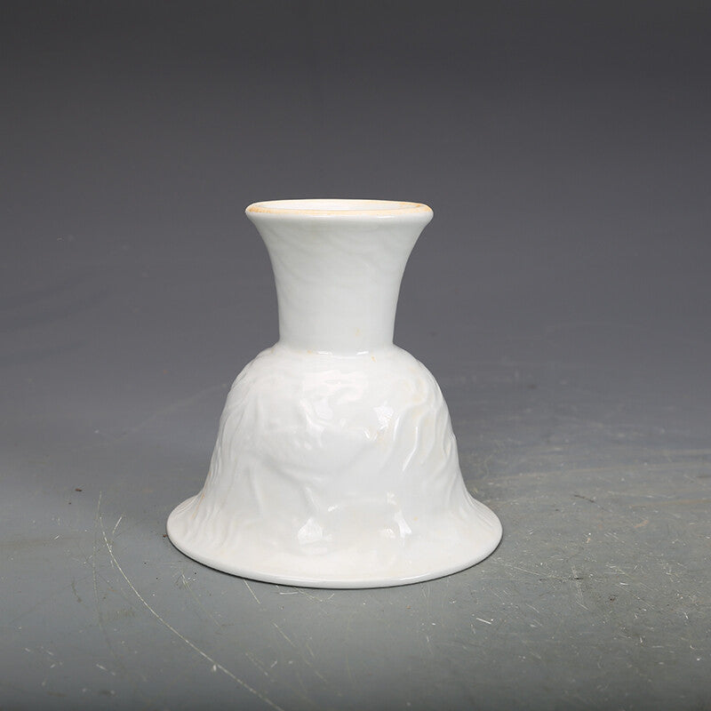 4.3" Chinese Yuan Nightlight Porcelain White Glaze Animal Dragon High Foot Cup