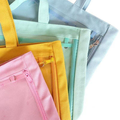 35*25*5CM Bag Women Canvas Bag PVC Transparent Purse Shoulder Bag Satchels Pink
