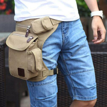 Men's Outdoor Hiking Camping Sport Waist Packs Leg Bag Canvas Waist Bag Belt Bag