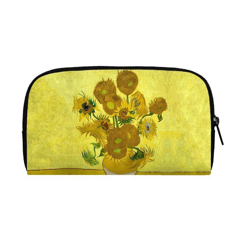 Oil Painting Sunflower Starry Night Wallet Women Purse Credit Card Phone Holders