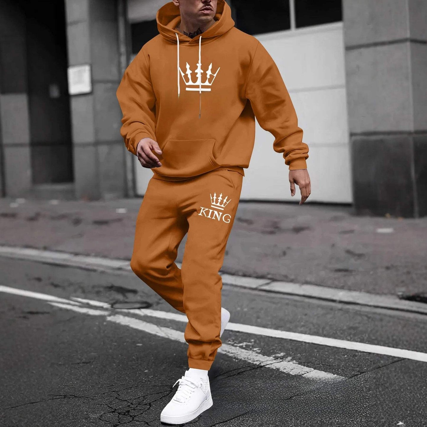 Men's Thickened Hoodie and Pants Set Casual Sportswear