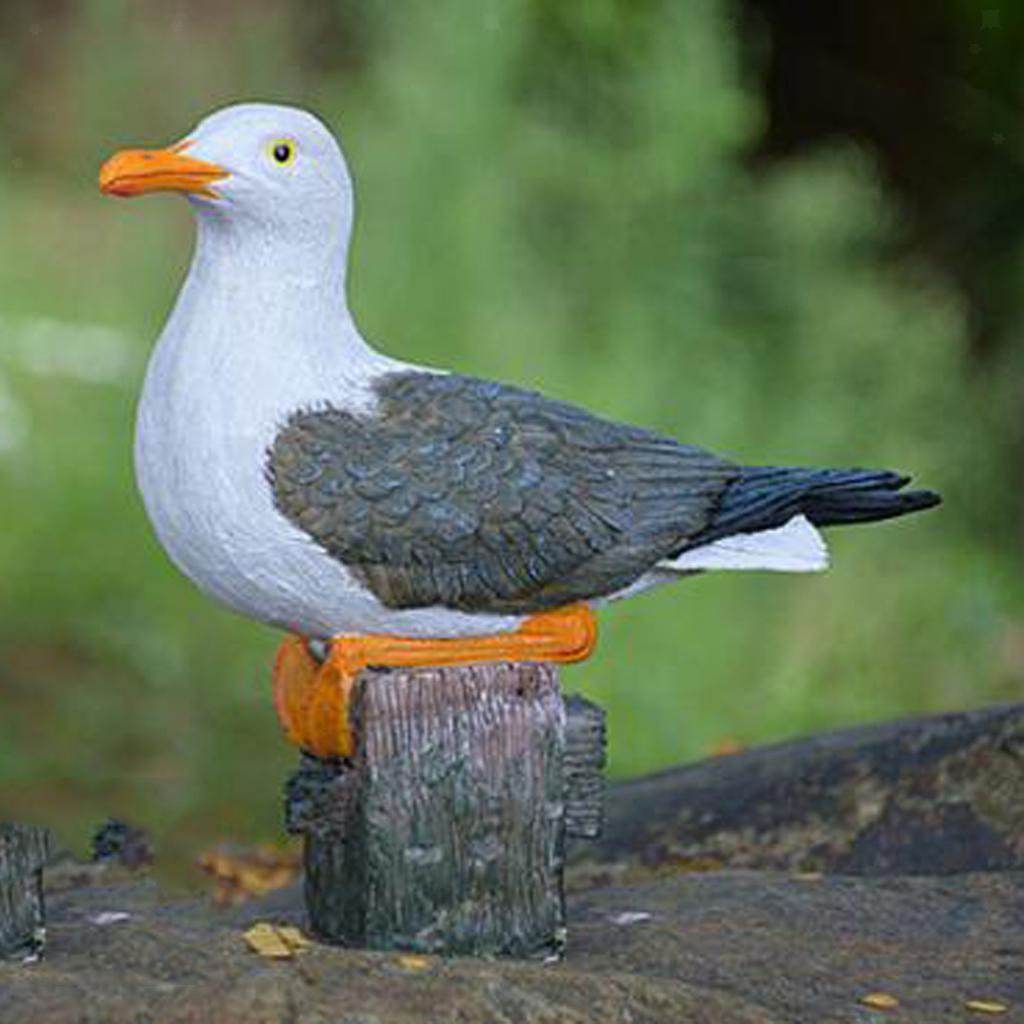 Seagull Statue Outdoor Sculpture Bathroom Nautical Themed Room Ornament Gift