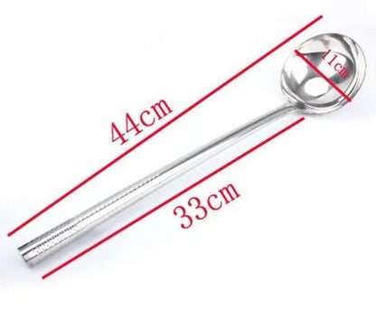Kitchen Cooking Utensils Stainless Steel Wood Handle Big Long Spatula Soup Spoon