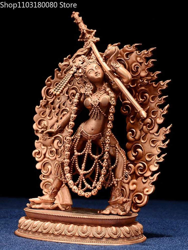 Exquisite Red Copper Carving Vajrayogini Buddha Statue Tibet Buddhism Statue