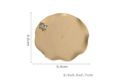 Yixing Creative Coaster Handmade Cup Saucer Purple Clay Cup Mat Frog Decorate