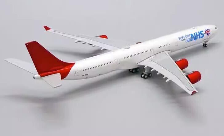 1:200 38CM JC Wings NHS AIRBUS A340-600 Passenger Plane Diecast Aircraft Model
