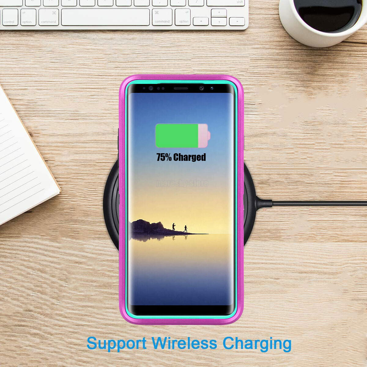 Case Clip Holster Cover,Tempered Glass Protector For Samsung Galaxy Note 8
