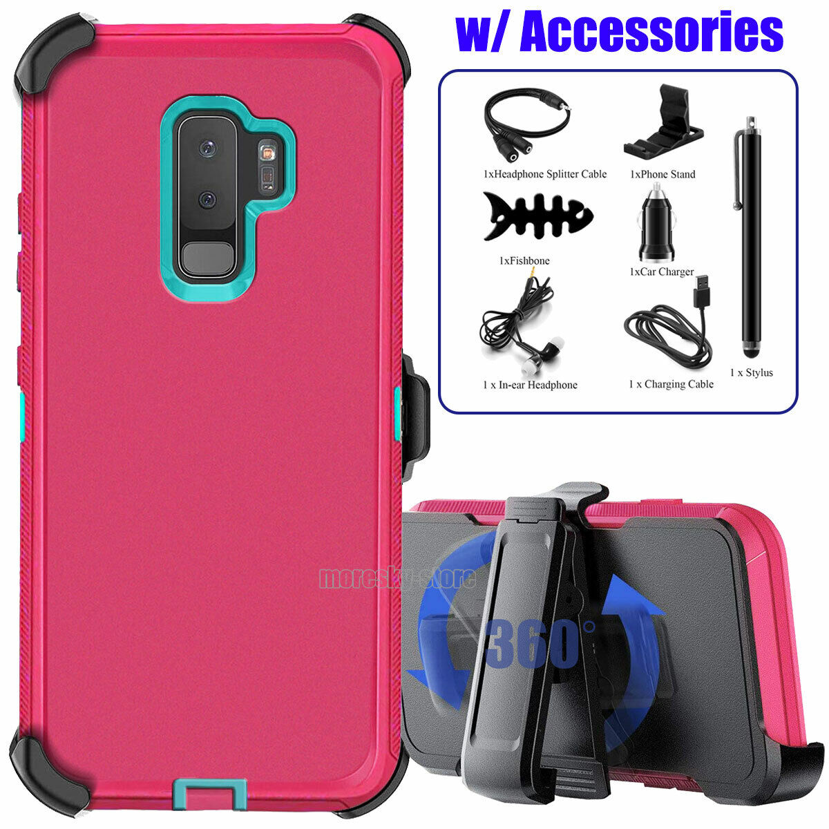 For Samsung Galaxy S9 /S9 PLUS Belt Holster Case Hard Shockproof Cover Accessory