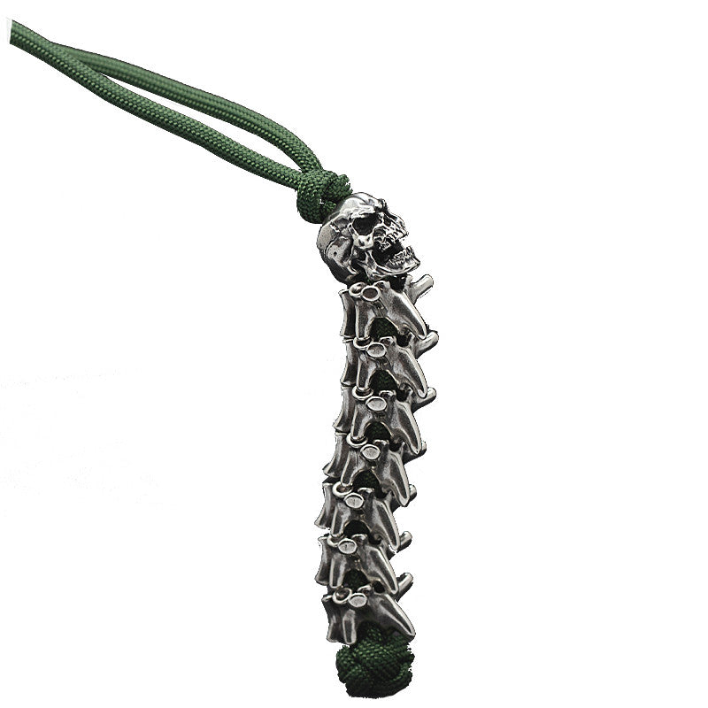 EDC Hand-woven Spine Umbrella Rope Skull Knife Handle Pendant keychain Pendant