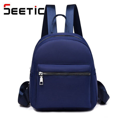 Waterproof Oxford Backpack Quality School Bags Solid Color Travelling 21*9*25 CM