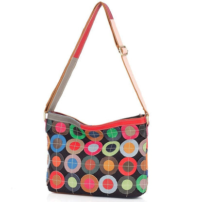 100% Genuine Leather Colorful Patchwork Sling Shoulder Bag,Leather Messenger Bag