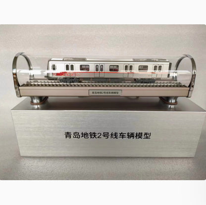 1:68 40CM Qingdao Metro Line 2 Subway Train Passenger Car Diecast Model