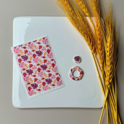 Pottery Clay Transfer Paper Watercolor Art Flower DIY Earring Sticker 9.5x13.5cm