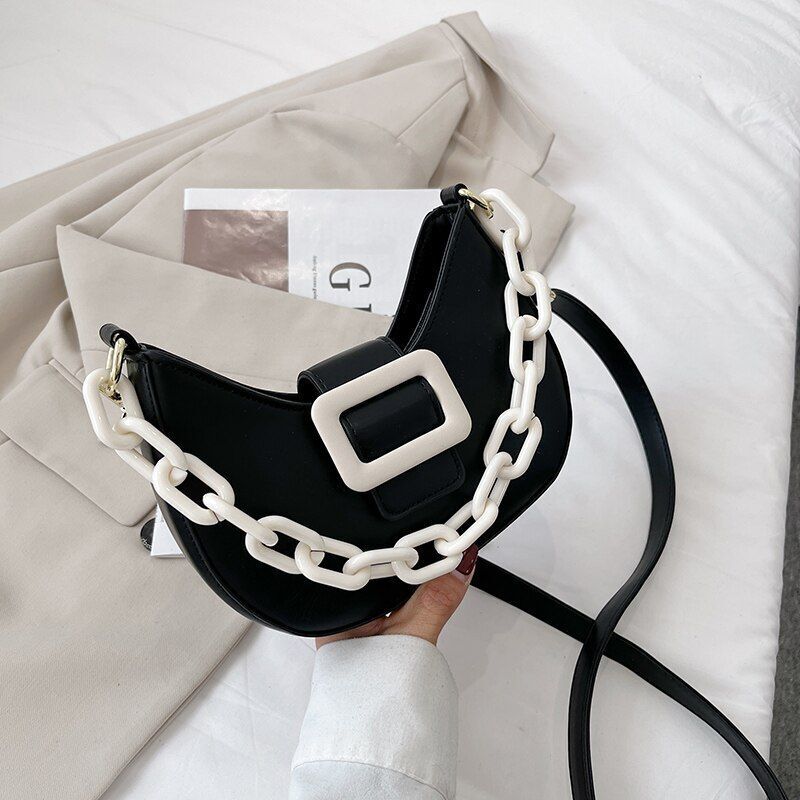 Handbag Shoulder Bag Leather Crossbody Bags Women Hit Color Messenger Bags 130CM