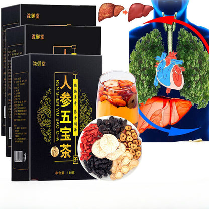 Ginseng Six Treasure Tea, Kidney Support Formula, Chinese Herbal Tea - 30 Bags