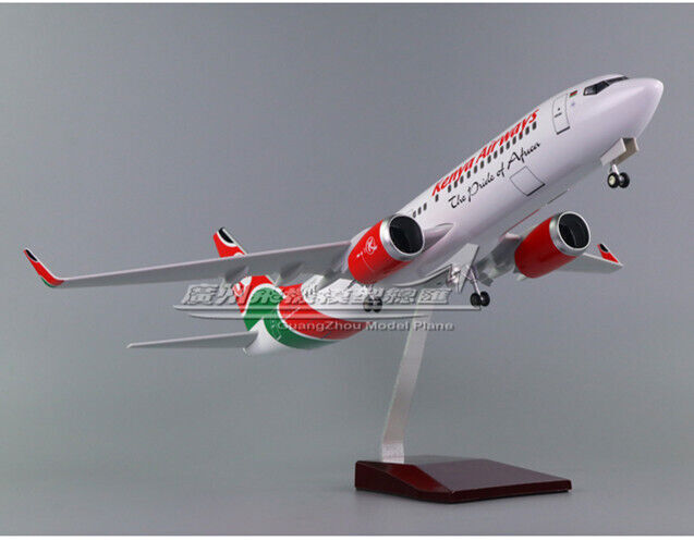 47CM 1:80 Kenya Airlines BOEING 737 Passenger Airplane Landing gear Resin Model