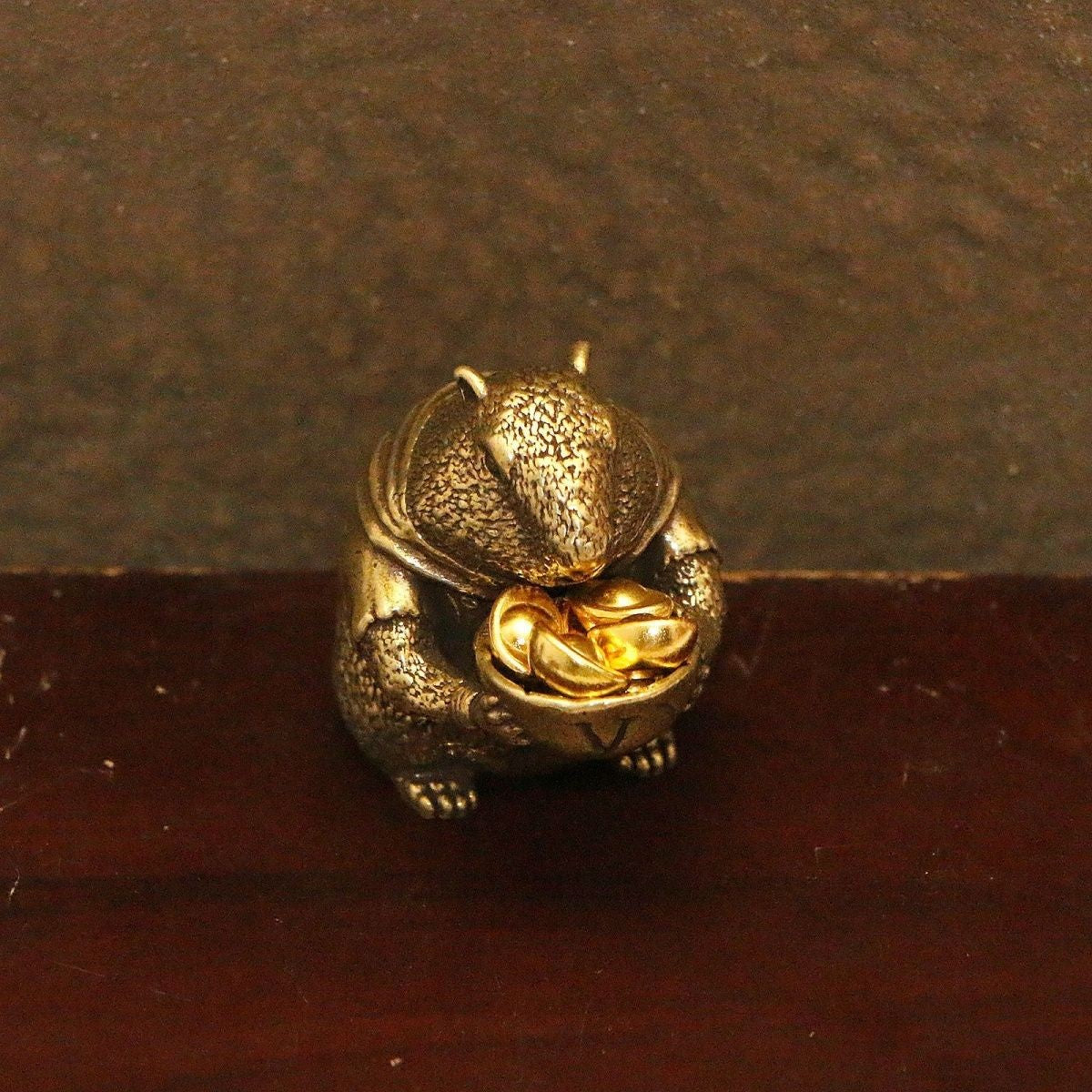 Brass Prairie Dog Figurine 3.7cm 41g Cute Desktop Ornament Brass Handheld Craft