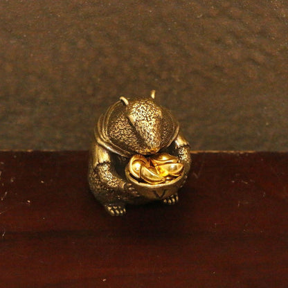 Brass Prairie Dog Figurine 3.7cm 41g Cute Desktop Ornament Brass Handheld Craft
