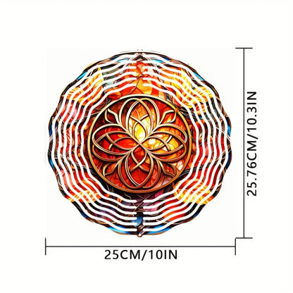 CIFbuy 10 Inch Celtic Wind Spinner 3D Metal Garden Decor Rotating Geometric Art