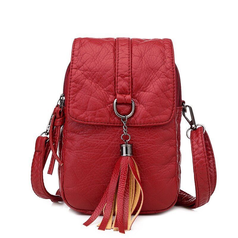 Small Shoulder Messenger Bag Leather Wallet Phone Bag Female Flip 21×14×7cm 1 PC