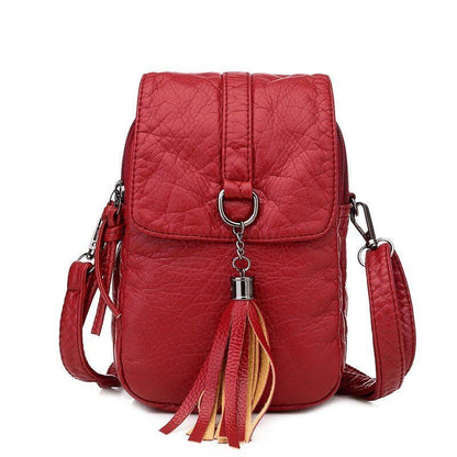 Small Shoulder Messenger Bag Leather Wallet Phone Bag Female Flip 21×14×7cm 1 PC