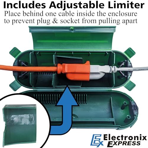Weatherproof Electrical Extension Cord Cover, Splashproof Outdoor Enclosure