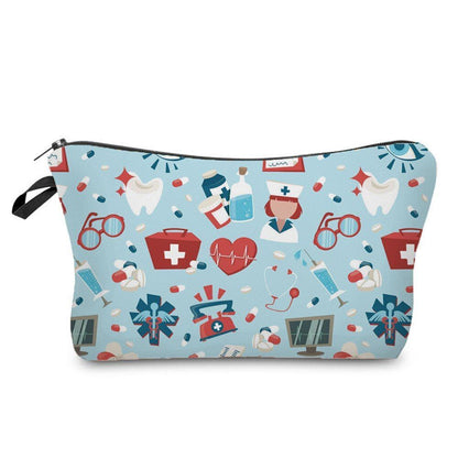 Nurse Pattern Cosmetics Bags Printed Makeup Purse Fashion Toiletry Storage Bags
