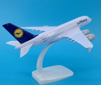 20CM Lufthansa AIRBUS A380 Passenger Aircraft Diecast Airplane Aeroplane Model