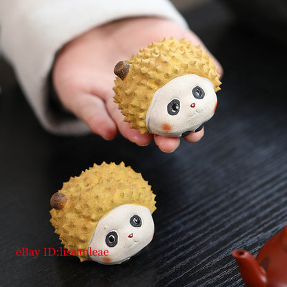 Purple Clay Tea Pet Fruit Cute Durian Panda Tea Table Decoration Tea Ceremony