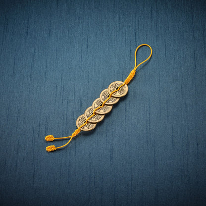 Pure Brass Thickening Five Emperors' Money Attracting Wealth Car Pendant
