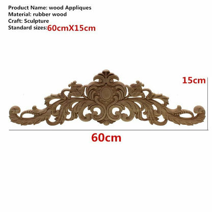 Natural Wood Appliques Furniture Cabinet Unpainted Wooden Carving Moulding Decal