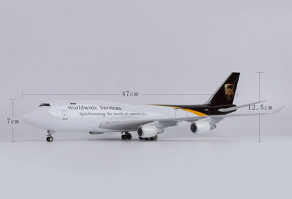 1:150 47CM UPS BOEING 747-400 Aeroplane Landing Gear Resin Aircraft Plane Model